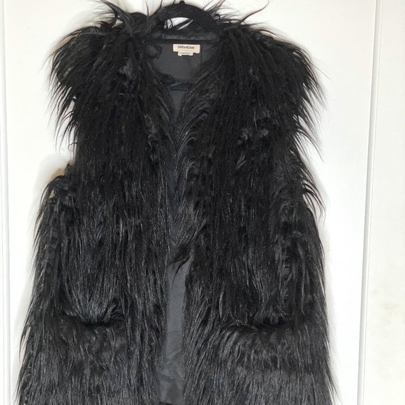 Zadig & Voltaire Black Faux Fur Vest - One Size - Picture 1 of 4